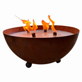 Schwabenfire XXL Outdoorkerze mit Dauerdocht in Edelrost Metallschale kerzendeko Geburtstagsgeschenk für Frauen große Outdoor