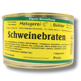 Schweinebraten mit Soße aus der Dose Fertiggericht Fleischkonserve 400g, 800g