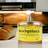 Hirschgulasch in deftiger Jagdsauce Fertiggericht direkt aus der Metzgerei 400g