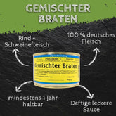 Gemischter Braten Fertiggericht Gourmet aus Rind und Schweinefleisch 400g, 800g