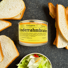 Deftiger Rinderrahmbraten in der Dose 400g-800g Fertiggericht vom Metzger