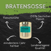Hausgemachte Bratensoße Fleischbrühe Bratensauce Fertiggericht Soße in der Dose