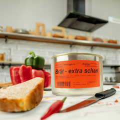 ️Brät Extra Scharf Dosenwurst 120g-400g - Wurstkonserve | Metzgerei Bühler