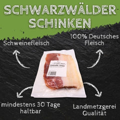 Schwarzwälder Schinken 130g geschnitten Räucherschinken für Brotzeit vom Schwein