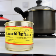 Schaschlikpfanne Fertiggericht 600g - 800g direkt aus der Metzgerei Bühler