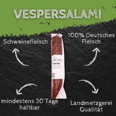 Vespersalami 200g Salami am Stück Rindfleisch + Schweinefleisch geräuchert