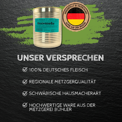 Hausgemachte Bratensoße Fleischbrühe Bratensauce Fertiggericht Soße in der Dose