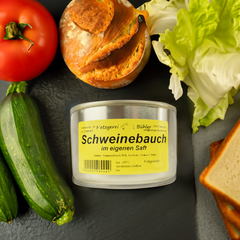 Schweinebauch im eigenen Saft Dosenwurst Wurstkonserve 300-400g Metzgerei Bühler