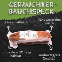 Original Schwarzwälder Bauchspeck 400g Stück Vesperscheibe geraucht und gepökelt