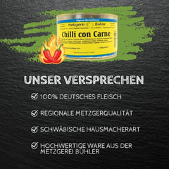 Chilli con Carne, feuriges Fertiggericht in der Dose Fleischkonserve 400g, 800g