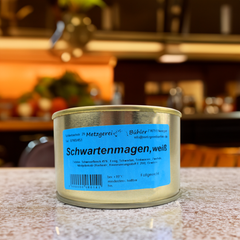 Weißer Schwartenmagen / Preßsack Dosenwurst Wurstkonserve | Metzgerei Bühler