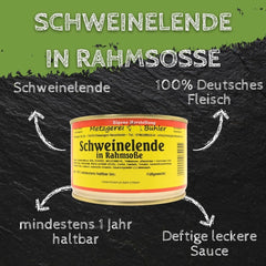 Schweinelende in Rahmsoße, Fertiggerichte in der Dose Gourmet Fleisch 400g, 800g
