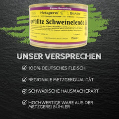 Gefüllte Schweinelende Fertiggericht in der Dose 400g, 800g Fleischkonserve