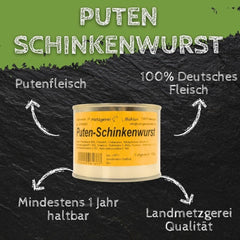 Puten Schinkenwurst 190g Dosenwurst Wurstkonserve Metzgerei Bühler vom Truthan