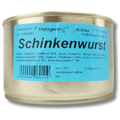 Schinkenwurst Dosenwurst Wurstkonserve | 120g 190g 300g 390g | Metzgerei Bühler