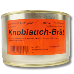Knoblauch Bratwurst / Brät Dosenwurst 120g-400g Wurstkonserve | Metzgerei Bühler