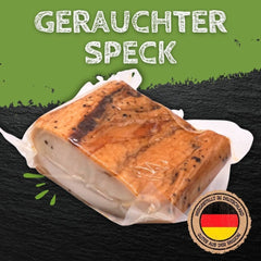 Durchwachsener Speck Geräucherter am Stück, Frühstücksspeck vom Schwein 300g