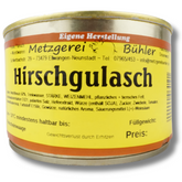 Hirschgulasch in deftiger Jagdsauce Fertiggericht direkt aus der Metzgerei 400g