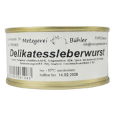 Delikates Leberwurst Dosenwurst 120g-200g - Wurstkonserve | Metzgerei Bühler