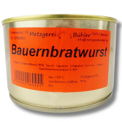 Brät / Bauernbratwurst Dosenwurst 120g-400g Wurstkonserve | Metzgerei Bühler