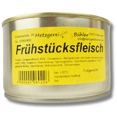 Frühstücksfleisch Dosenwurst 200g-400g - Wurstkonserve | Metzgerei Bühler