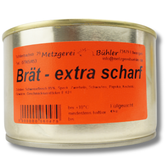 ️Brät Extra Scharf Dosenwurst 120g-400g - Wurstkonserve | Metzgerei Bühler
