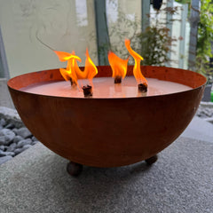 Schwabenfire XXL Outdoorkerze mit Dauerdocht in Edelrost Metallschale kerzendeko Geburtstagsgeschenk für Frauen große Outdoor