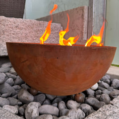 Schwabenfire XXL Outdoorkerze mit Dauerdocht in Edelrost Metallschale kerzendeko Geburtstagsgeschenk für Frauen große Outdoor