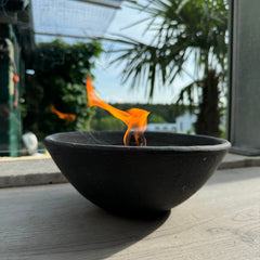 Schwabenfire große Outdoorkerze aus Terrakotta mit Dauerdocht Grau 100% handgemachte Kerze Made in Germany wetterfeste outdoor Kerzen