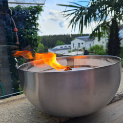 Schwabenfire Outdoorkerze mit Dauerdocht in Metallschale kerzendeko Gartenkerze Geschenke für Frauen große Outdoor Kerzen wiederverwendbar