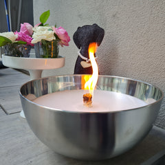 Schwabenfire Edelstahl Outdoorkerze – Große Gartenkerze mit Unendlichem Docht, Geschenk für Frauen, Ø 28,5 cm grosse outdoorkerzen