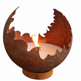 Schwabenfire Outdoorkerze Edelrost Feuerkugel wiederverwendbar XXL Outdoor Kerze 100% handgemacht Made in Germany Premium Outdoor Kerze