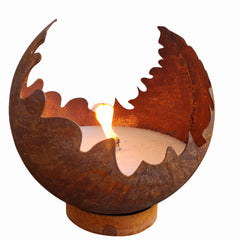 Schwabenfire Outdoorkerze Edelrost Feuerkugel wiederverwendbar XXL Outdoor Kerze 100% handgemacht Made in Germany Premium Outdoor Kerze