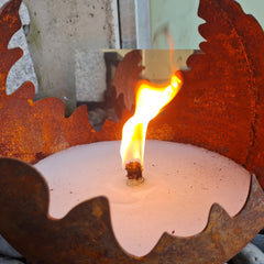 Schwabenfire Outdoorkerze Edelrost Feuerkugel wiederverwendbar XXL Outdoor Kerze 100% handgemacht Made in Germany Premium Outdoor Kerze