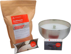 Schwabenfire Outdoor Kerze mit Dauerdocht in Edelstahl Schale Wachsfresser