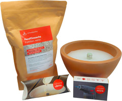 Schwabenfire Outdoor Kerze Terrakotta Natur 24cm mit Dauerdocht Wachsfresser