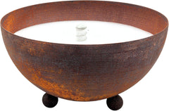 Schwabenfire Outdoor Kerze in Edelrost Schale mit Dauerdocht Wachsfresser