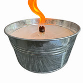 Kleine Schwabenfire Outdoorkerze in Zink-Schale - Outdoorkerze für den Garten