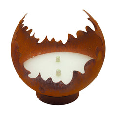 Schwabenfire Outdoor Kerze Edelrost Feuerkugel 30cm mit Dauerdocht Wachsfresser