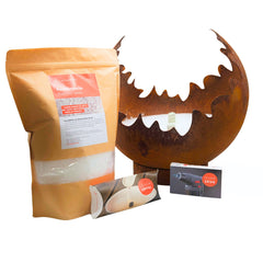 Schwabenfire Outdoor Kerze Edelrost Feuerkugel 30cm mit Dauerdocht Wachsfresser