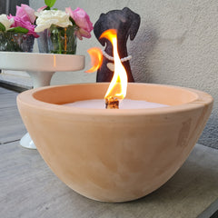 Schwabenfire Outdoorkerze mit Dauerdocht Outdoor Kerze Groß Geschenke für Frauen in großer Terrakotta Schale wiederverwendbar Handgemacht