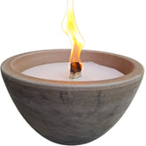 Schwabenfire Outdoorkerze aus Terrakotta mit Dauerdocht Grau Braun Wetterfeste outdoorkerzen Wiederverwendbar Handgemacht Made in Germany
