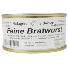 Feine Bratwurst Dosenwurst 120g-190g - Wurstkonserve | Metzgerei Bühler