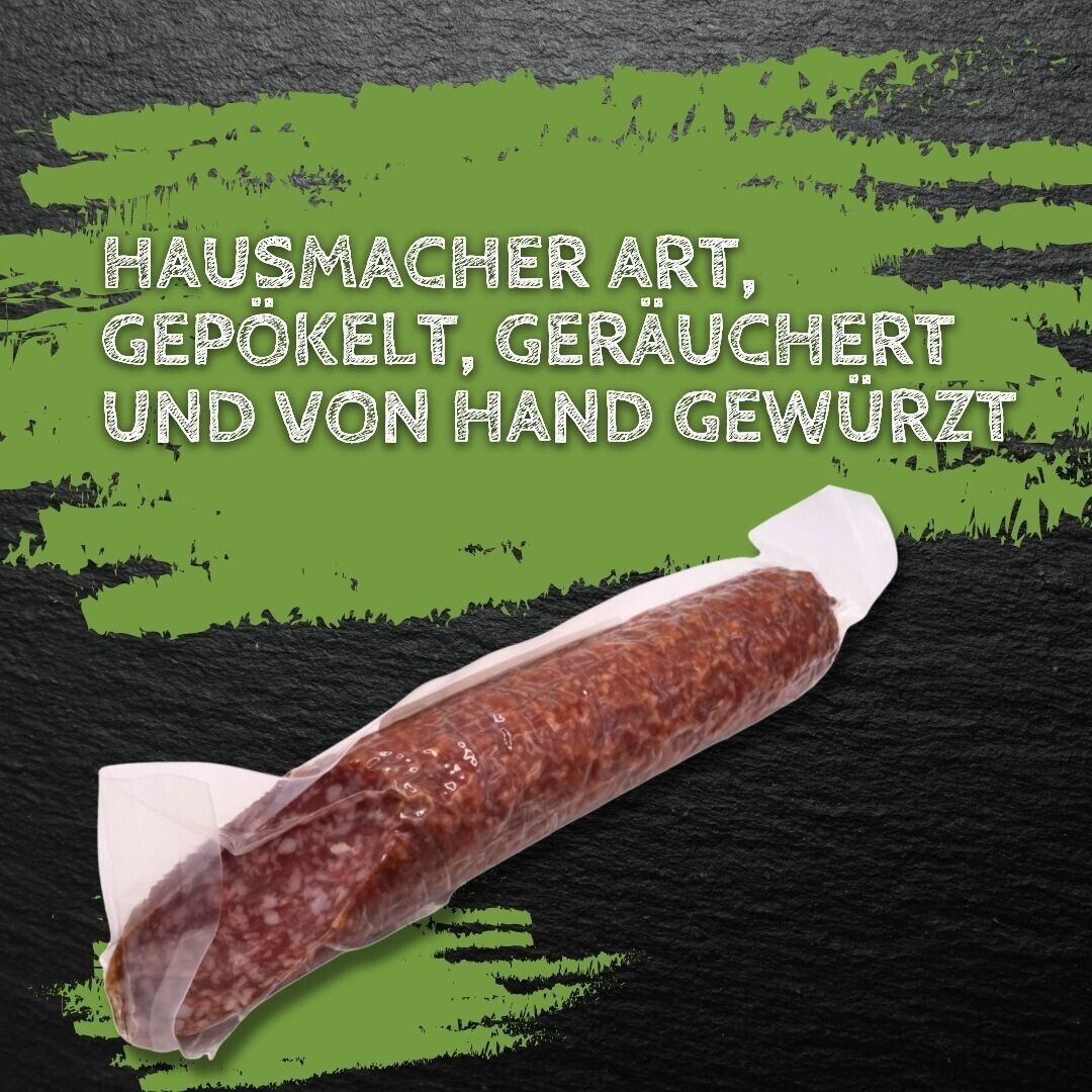 Vespersalami 200g Salami am Stück Rindfleisch + Schweinefleisch geräuchert