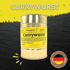 Currywurst in der Dose Konserve Curry Gourmet Fertiggericht mit Currywurst Soße