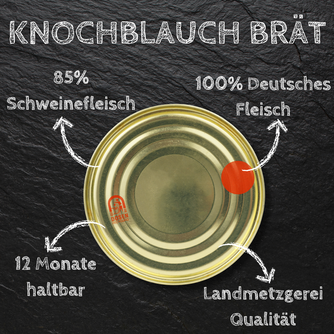 Knoblauch Bratwurst / Brät Dosenwurst 120g-400g Wurstkonserve | Metzgerei Bühler