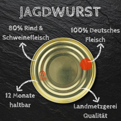 Deftige Jagdwurst Dosenwurst 120g-400g - Wurstkonserve | Metzgerei Bühler