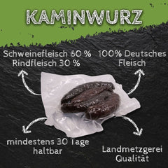 Kaminwurz, Wurst 4 mal Würstchen, Schweinefleisch und Rindfleisch 150g Fleisch