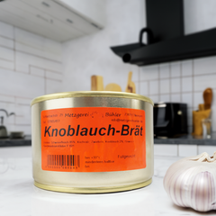 Knoblauch Bratwurst / Brät Dosenwurst 120g-400g Wurstkonserve | Metzgerei Bühler