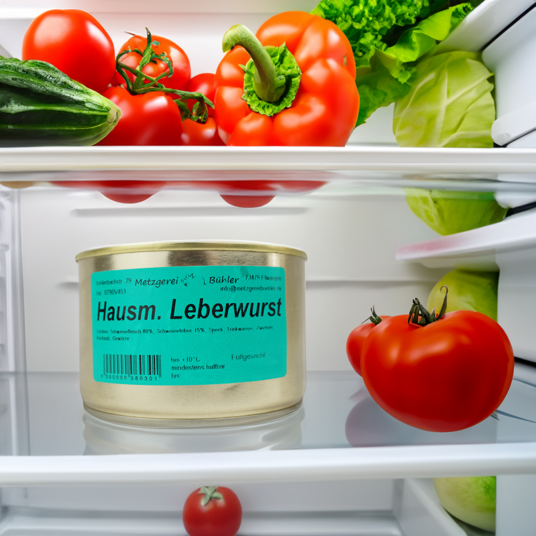 Hausmacher Leberwurst Dosenwurst 120g-400g - Wurstkonserve | Metzgerei Bühler